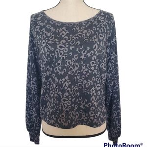 NWT WildFox Sweat Women's Leopard Print Grey and Black Top Size M